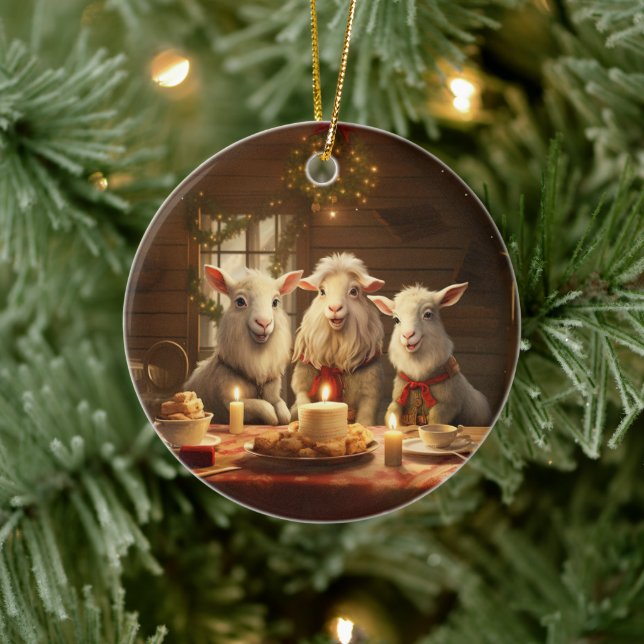 Dekoration aus niedlichen Ziegen, Geschenke für Zi (Baum)