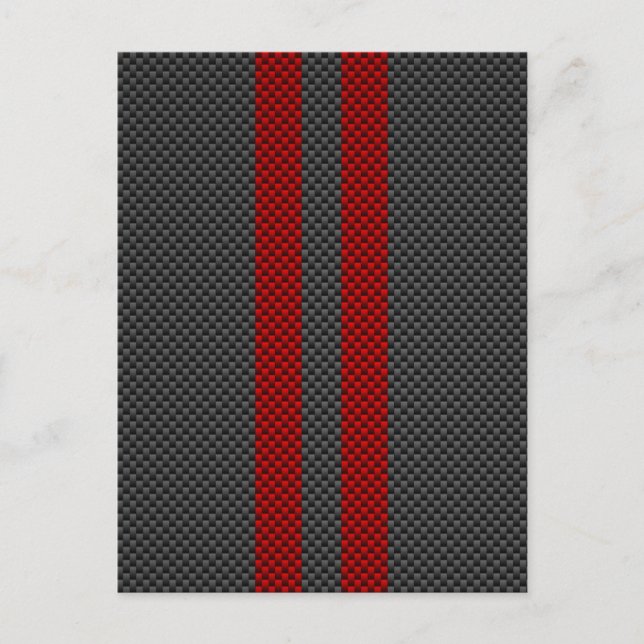 Dekoration aus roten, roten Kohlenstofffasern Postkarte (Vorderseite)