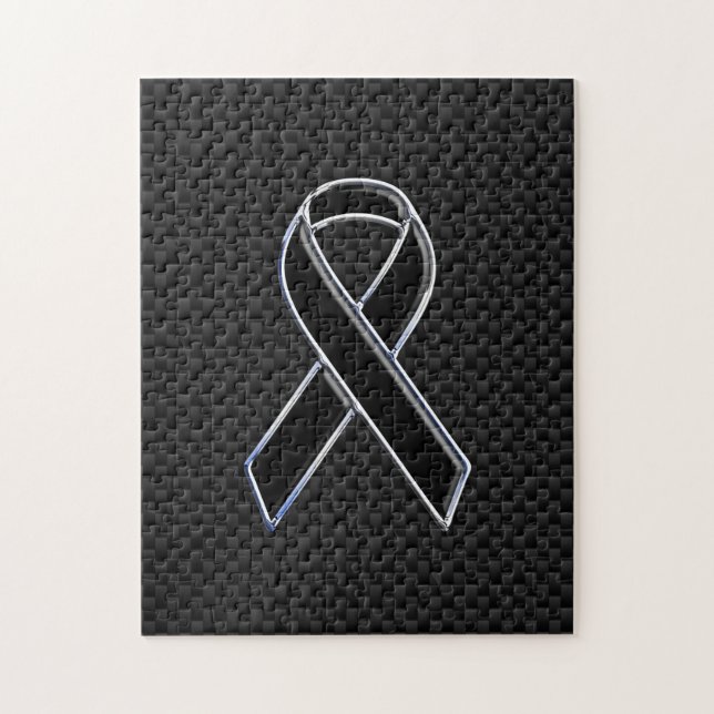 Dekoration aus schwarzem Ribbon Awareness Carbon F (Vertikal)