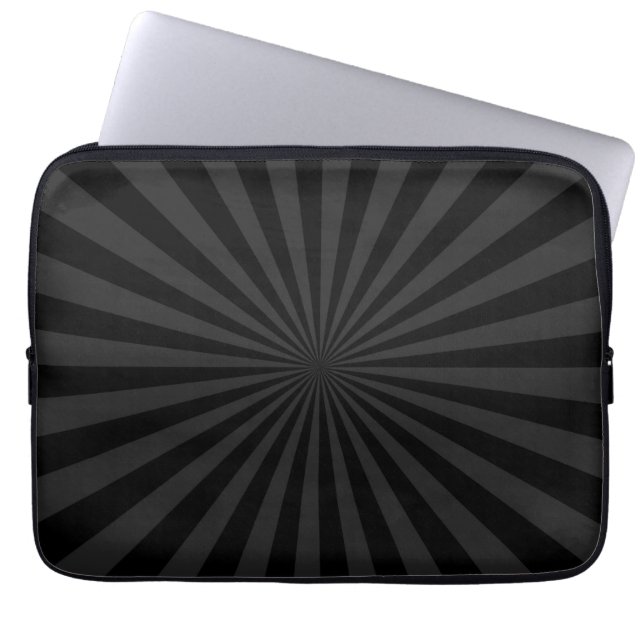 Dekoration aus schwarzem und kohlefarbenem Sun Bur Laptopschutzhülle (Vorderseite)
