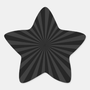 Dekoration aus schwarzem und kohlefarbenem Sun Bur Stern-Aufkleber