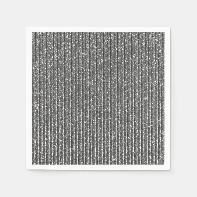 Dekoration aus silbergrauen Streifen Serviette (Vorderseite)