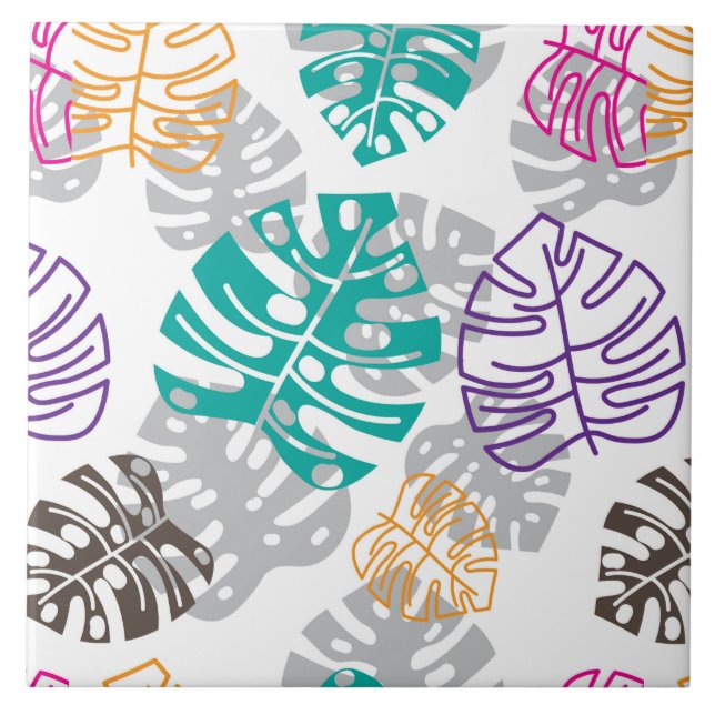 Dekoration Blätter Keramik Fliesen (Vorderseite)