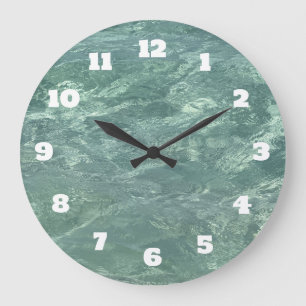 Dekoration der Abstrakten Küste von Blue Water Große Wanduhr