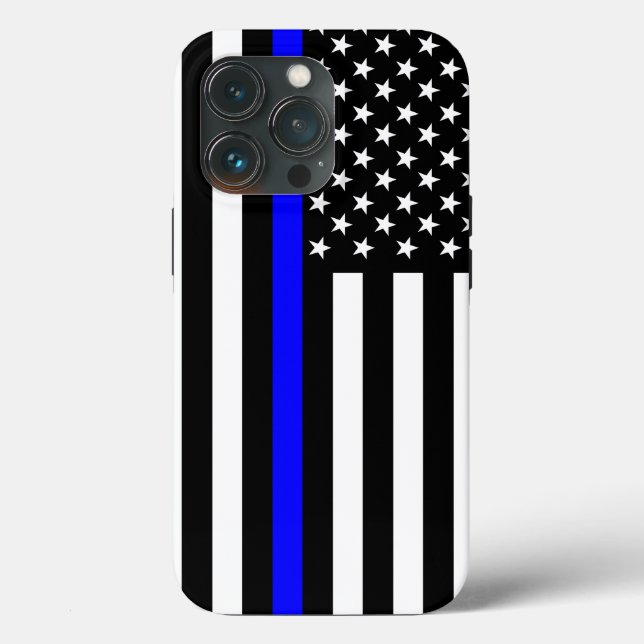 Dekoration der amerikanischen Flagge der Thin Blue Case-Mate iPhone Hülle (Rückseite)