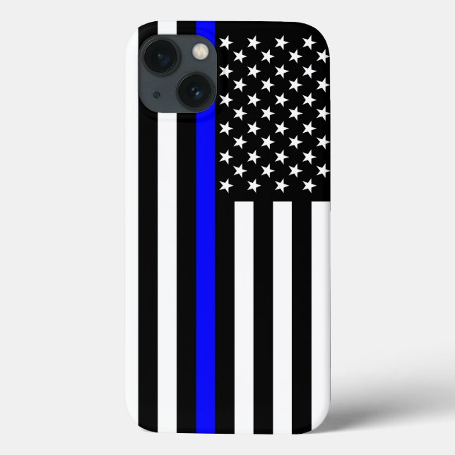 Dekoration der amerikanischen Flagge der Thin Blue Case-Mate iPhone Hülle (Rückseite)