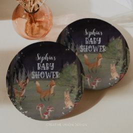 Dekoration der bezaubernden Woodland-Babydusche Pappteller