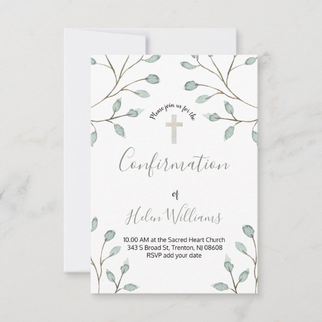 Dekoration der Blattfarbe Bestätigung Einladung (Vorderseite)