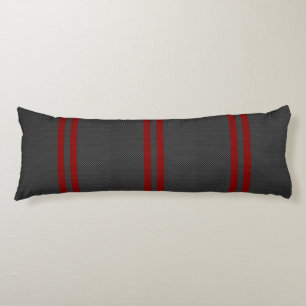 Dekoration der Burgund Red Carbon Racing Stripes Seitenschläferkissen