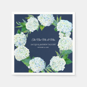 Dekoration der Hochzeitsempfangskunst Navy W White Serviette