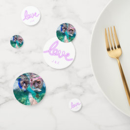 Dekoration der Hochzeitstische Neonfarben Liebe Konfetti