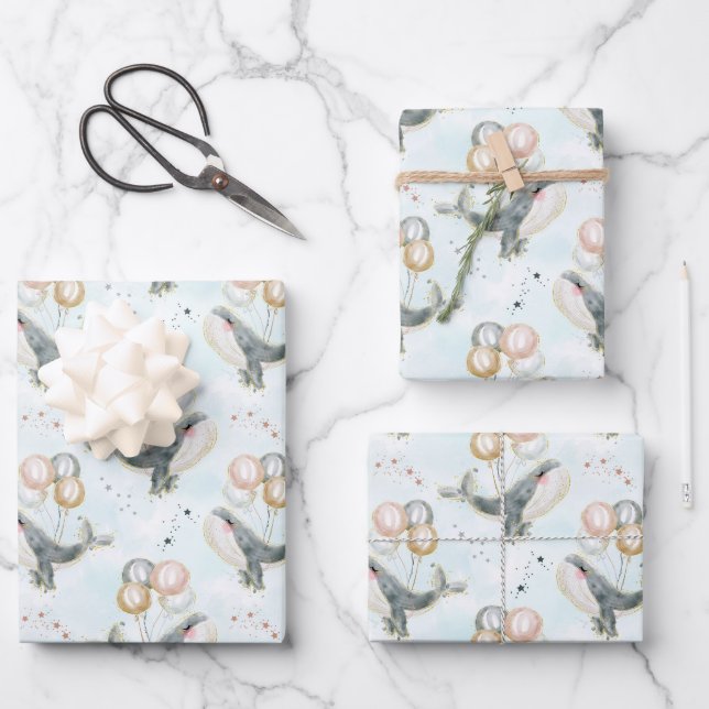 Dekoration der niedlichen Aquarelltiere Geschenkpapier Set (Vorderseite)