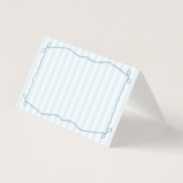 Dekoration der Platzkarte Blue Coquette Bow Pastel (Vorderseite)