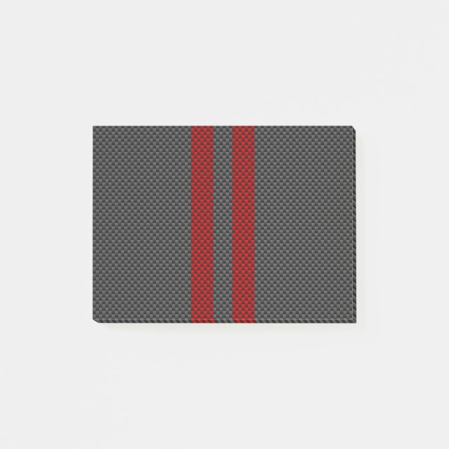 Dekoration der roten Racing Stripes im Burgundy-St Post-it Klebezettel (Vorderseite)