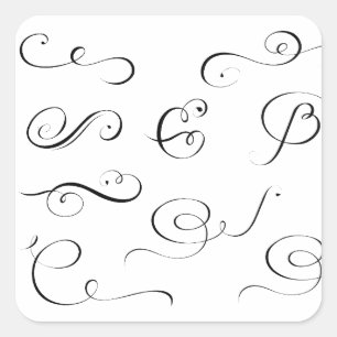 Dekoration der Set-Kalligraphie Quadratischer Aufkleber
