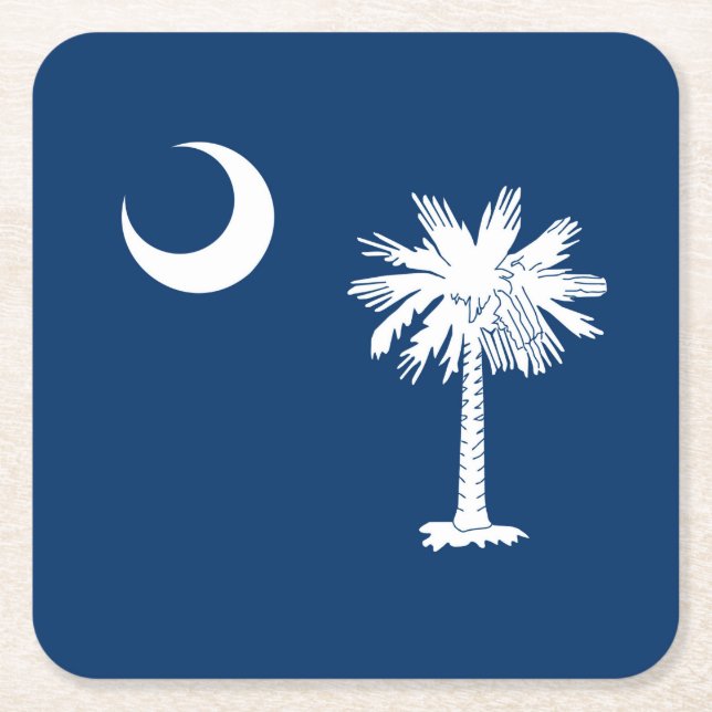 Dekoration der Staatsflagge von South Carolina Rechteckiger Pappuntersetzer (Vorderseite)