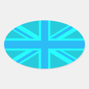 Dekoration der türkisfarbenen Flagge Ovaler Aufkleber