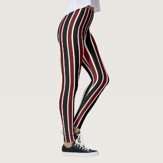 Dekoration der vertikalen schwarzen Maroon-Streife Leggings