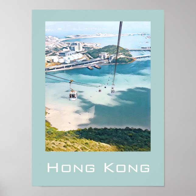 Dekoration der Wände der Luftseilbahn in Hongkong (Vorne)