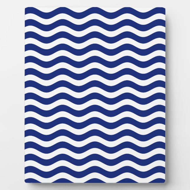 Dekoration der Wavy Navy Stripes Fotoplatte (Vorderseite)