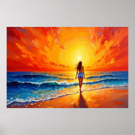 Dekoration des Girl Sunset Beach