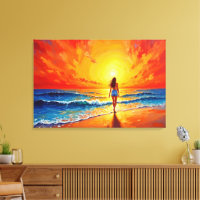 Dekoration des Girl Sunset Beach