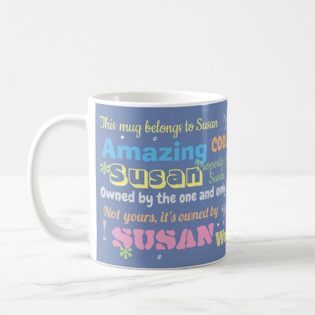 Dekoration des Namens des Eigentümers Kaffeetasse (Links)