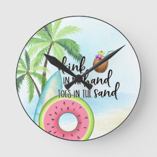 Dekoration des Strandhauses Runde Wanduhr