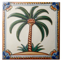 Dekoration des tropischen Strandhauses Palm Tree W Fliese