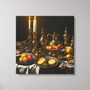 Dekoration für das klassische Abendessen Leinwanddruck