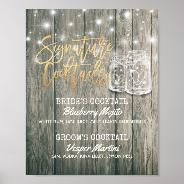 Dekoration für Hochzeiten Unterschrift Cocktail Dr (Vorne)
