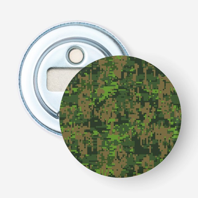 Dekoration im Holzstil: Digital Green Camouflage Flaschenöffner (Vorderseite)