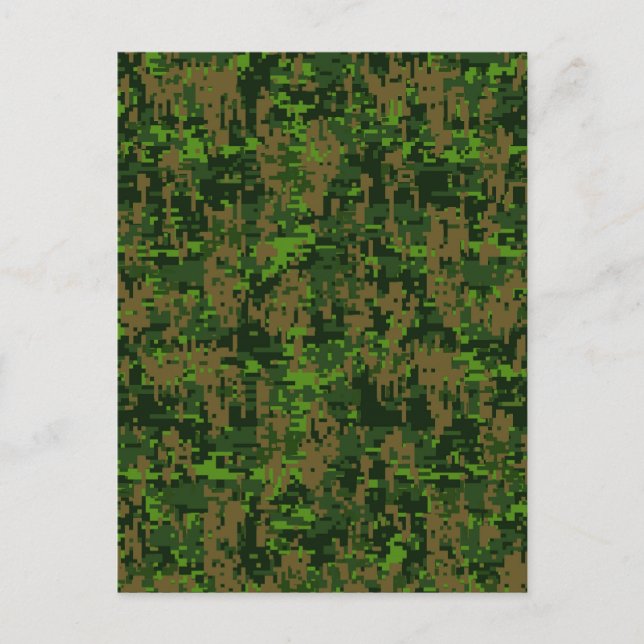 Dekoration im Holzstil für digitale Camouflage Akz Postkarte (Vorderseite)