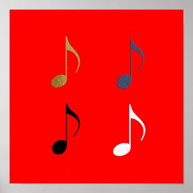 Dekoration mit 4 Musiknoten (Vorne)