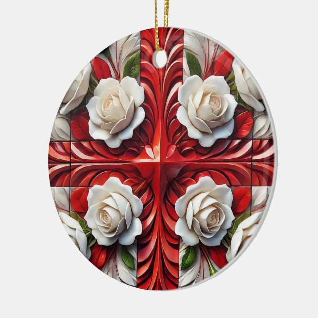 Dekoration mit englischer Rose Design (Links)