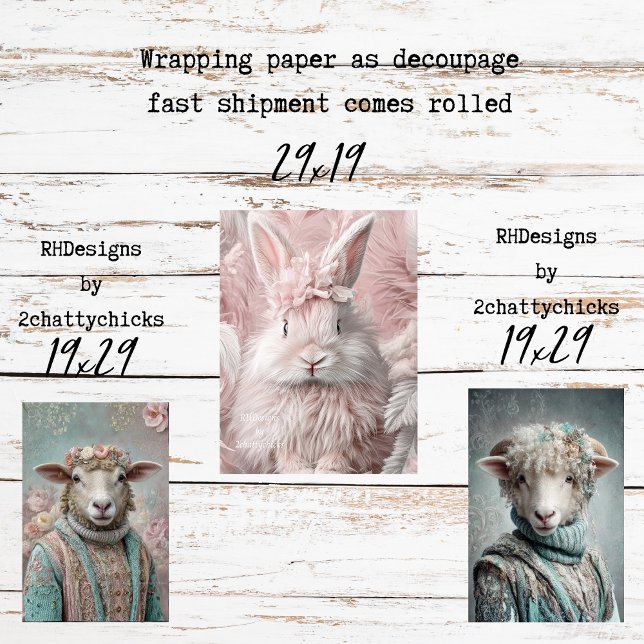Dekoration mit Geschenkpapier Frühlingslamm Rosa H Set (Von Creator hochgeladen)