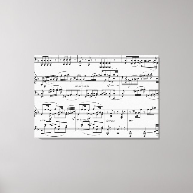 Dekoration mit Musiknoten Leinwanddruck (Vorderseite)