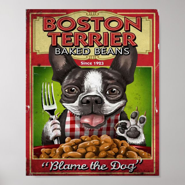 Dekoration von Boston Terrier Baked Boans | Kochge (Vorne)