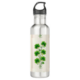 Dekoration von Kleeblättern Edelstahlflasche