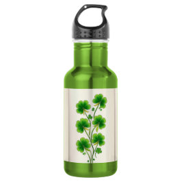 Dekoration von Kleeblättern Edelstahlflasche