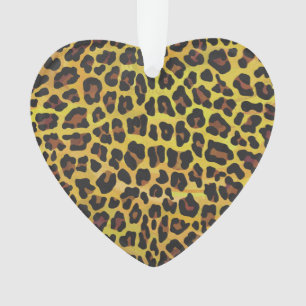 Dekoration von Leopard Brown und Gelb Print Herz