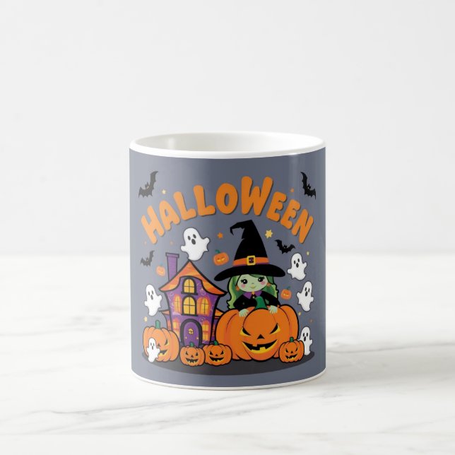 Dekorationen für festliche Stürze: Pumpkins & Hexe Kaffeetasse (Mittel)