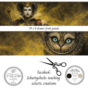 Dekorations-Fantasie-Königin und Katze-Schubladenp Seidenpapier