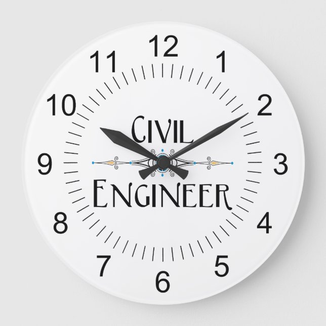 Dekorationslinie des zivilen Ingenieurs Große Wanduhr (Vorderseite)