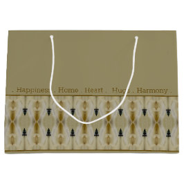 Dekorationsmuster auf Beige Große Geschenktüte