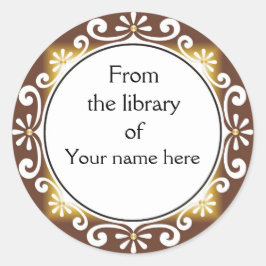 Dekorativ aus der Bibliothek der Buchzeichen Runder Aufkleber