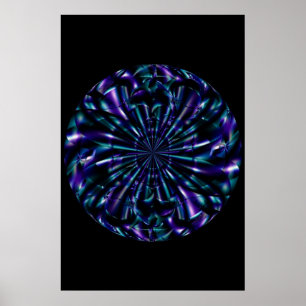 dekorativ   Blaue und Lila Fraktal Art Poster