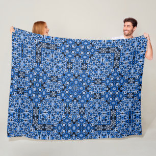 Dekorativ Blue Denim Satin Mandala Quilt Pattern Fleecedecke