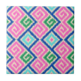 Dekorativ bunt Hübsch mexikanischer Ikat Pink Blue Fliese