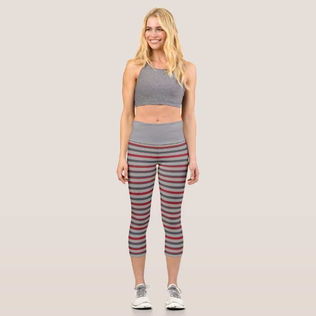 Dekorativ gestreift capri leggings (Vorderseite)